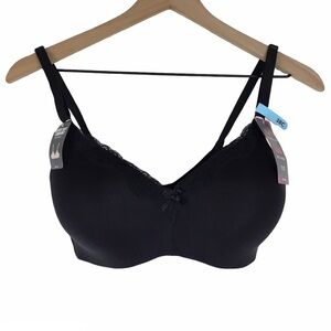 MAIDENFORM Bra Demi Coverage Sexy Soft No Wire Solid Black Lace Size 38C NWT